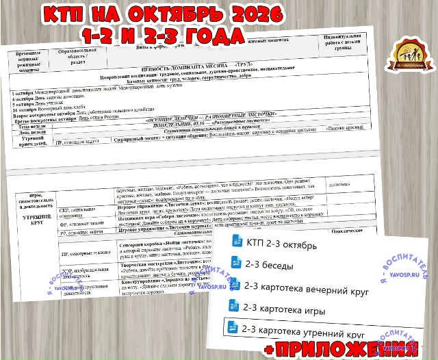 КАЛЕНДАРНО-ТЕМАТИЧЕСКИЙ ПЛАН (КТП) ОБРАЗОВАТЕЛЬНОЙ ДЕЯТЕЛЬНОСТИ
