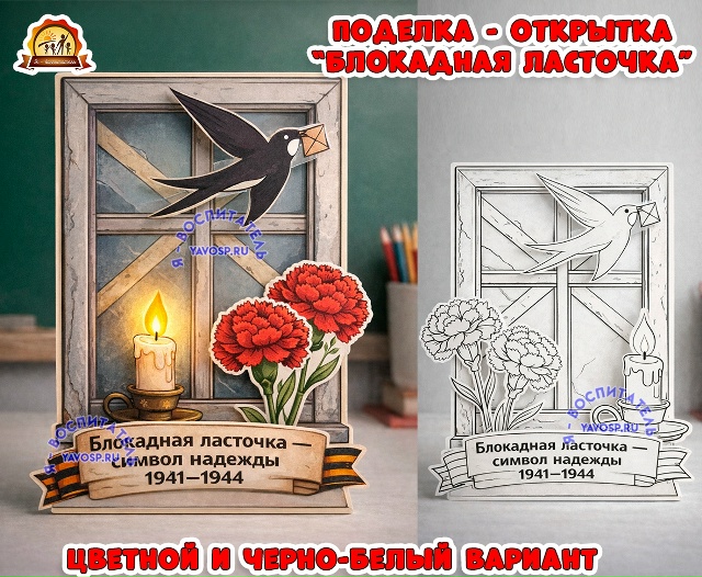 Поделка - открытка "Блокадная ласточка"