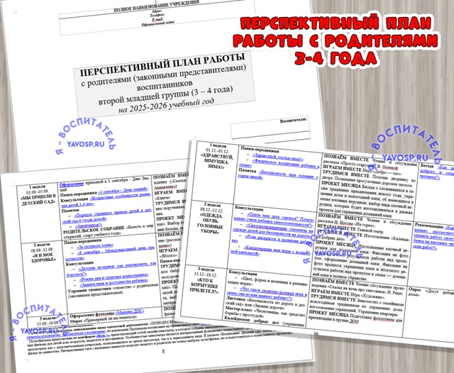 ПЕРСПЕКТИВНЫЙ ПЛАН РАБОТЫ
