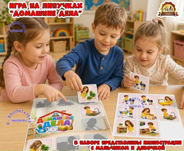 Игра на липучках "Домашние дела"