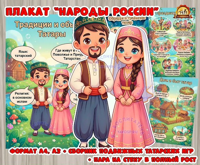 Плакаты из цикла «Народы России» - «Татары»
