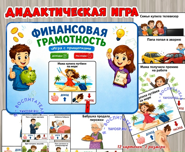 Игра с прищепками "Финансовая грамотность"