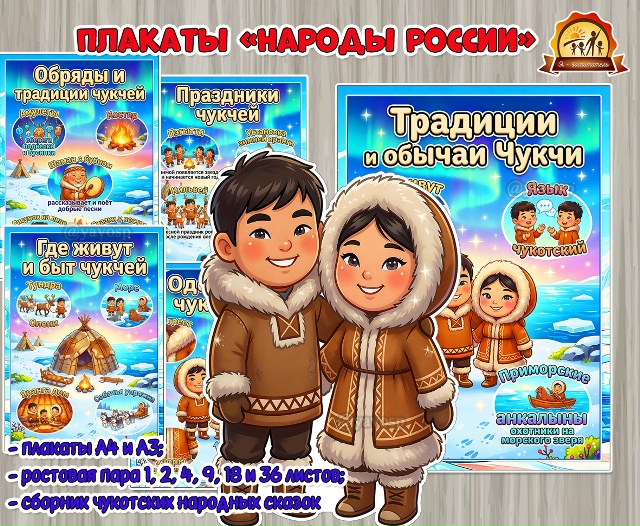 Плакаты из цикла «Народы России» - «Чукчи»