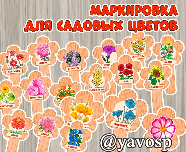 Маркировка для садовых цветов.