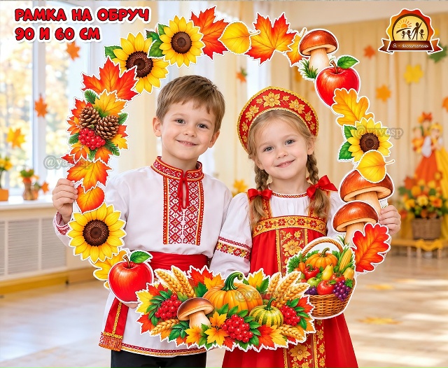 Рамка на обруч к осеннему празднику для фотосессии