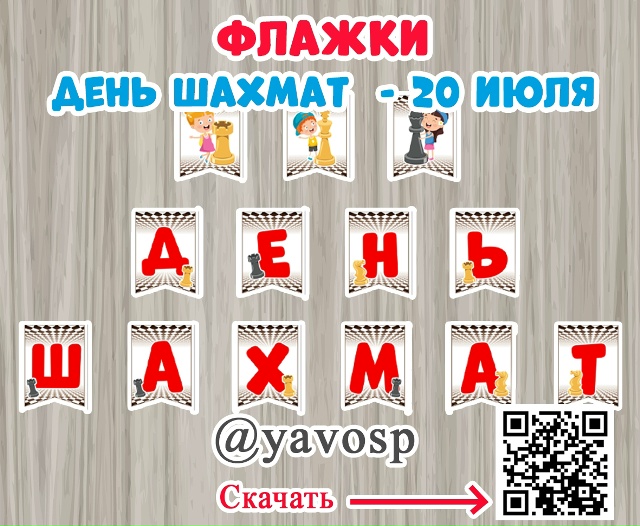 Флажки "День шахмат"