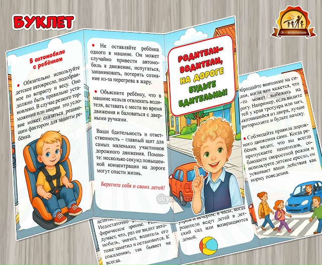 Буклет «Родители-водители, на дороге будьте бдительны!»