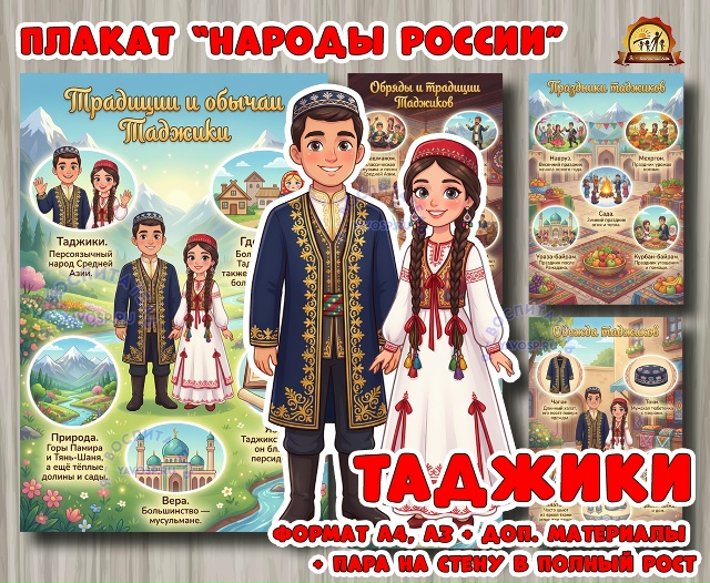 Плакаты из цикла «Народы России» - «Таджики»