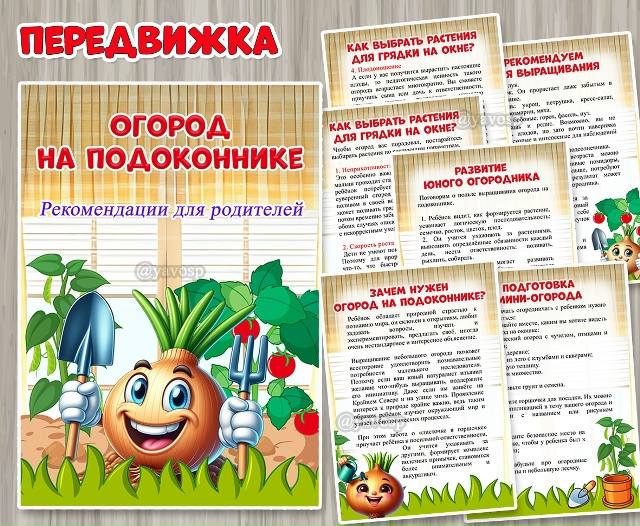 Рекомендации для родителей «Огород на подоконнике»