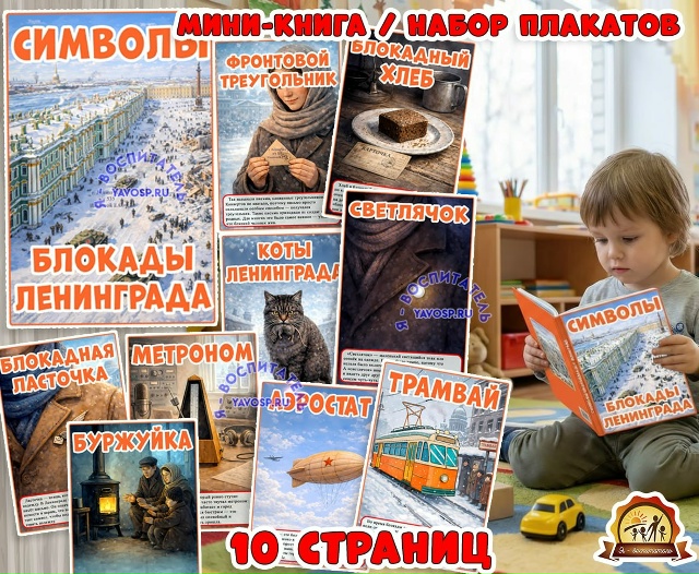 Мини-книга или плакаты "Символы блокадного Ленинграда"