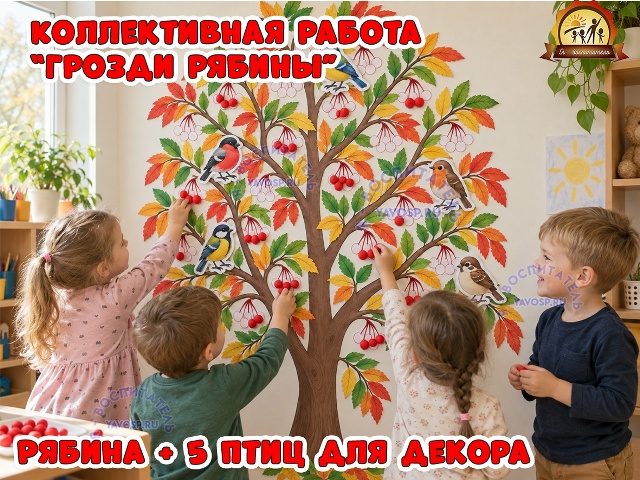 Коллективная работа «Грозди рябины»