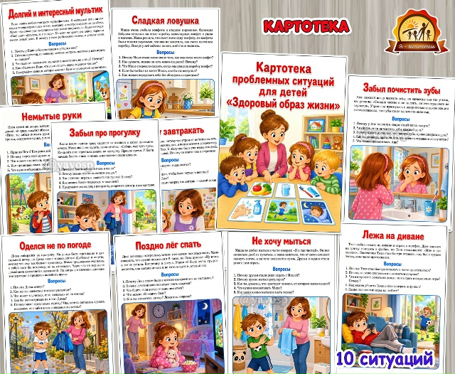 Картотека проблемных ситуаций для детей «Здоровый образ жизни»