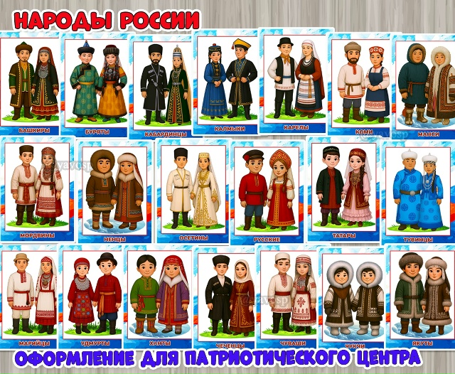 Оформление для патриотического центра «Народы России».
