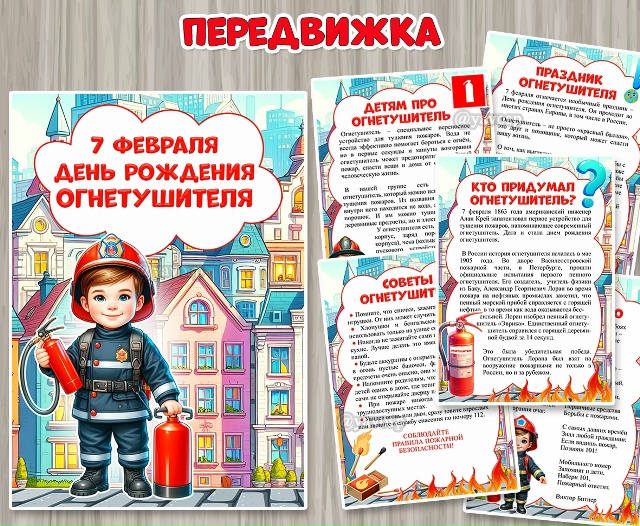 Информационные листы для педагогов и родителей «7 февраля – день рождения огнетушителя»