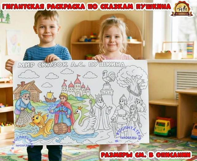 Гигантская раскраска «Мир сказок А.С. Пушкина»