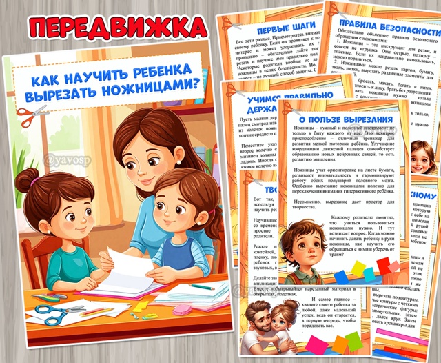 Как научить ребенка вырезать ножницами?