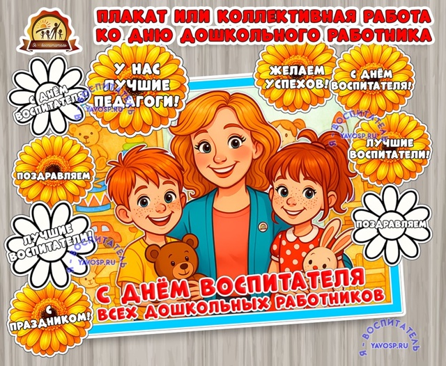 Плакат или коллективная работа ко дню дошкольного работника
