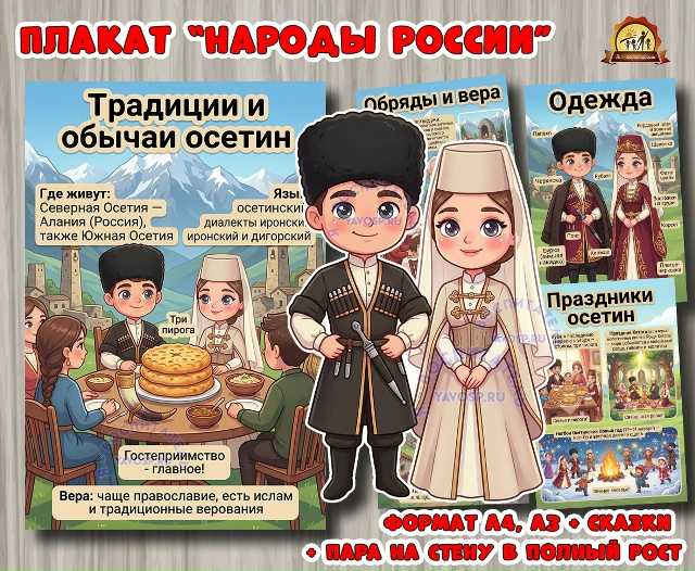 Плакаты из цикла «Народы России» - «Осетины»