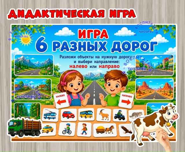 Дидактическая игра «6 разных дорог»