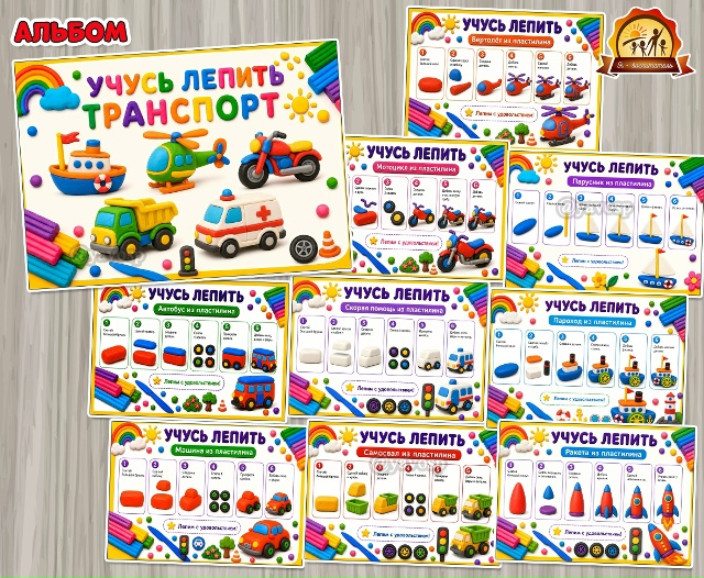 Альбом «Учусь лепить транспорт»