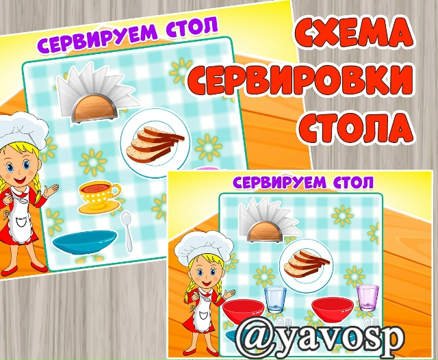 Схема сервировки стола.