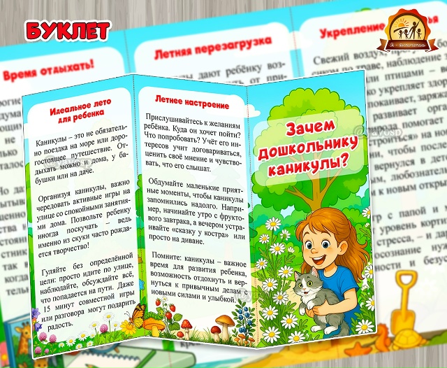 Буклет для родителей «Зачем дошкольнику каникулы?»