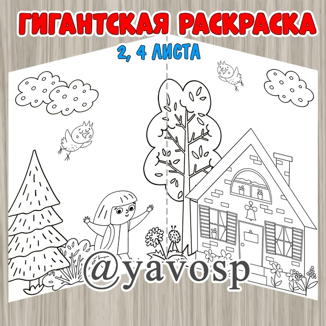 Раскраска на 2 и 4 листа.