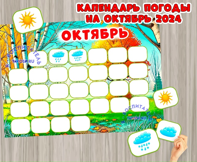 Календарь погоды на октябрь 2024