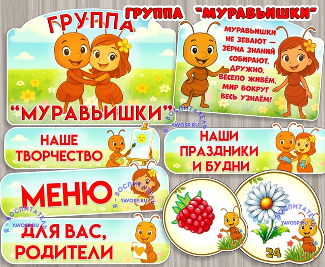 Оформление для групп "Муравьишки"