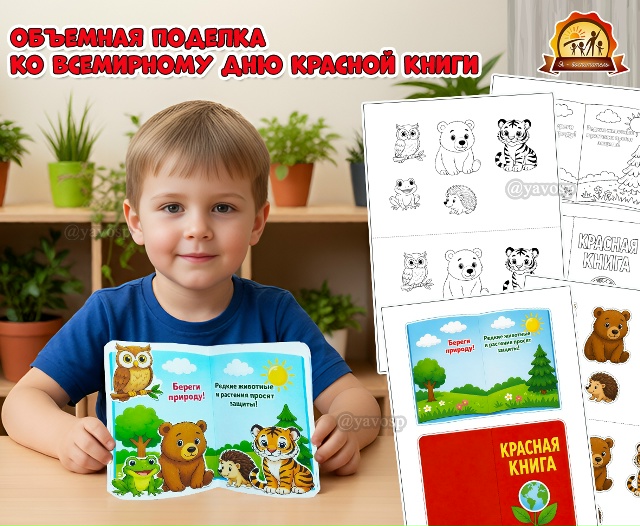 Объемная поделка ко Всемирному Дню Красной книги — 8 мая
