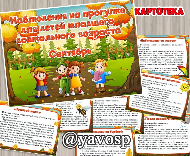 Картотека наблюдений на прогулке в СЕНТЯБРЕ
