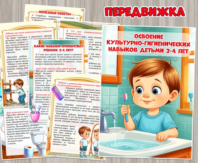 Освоение культурно-гигиенических навыков детьми 3-4 лет