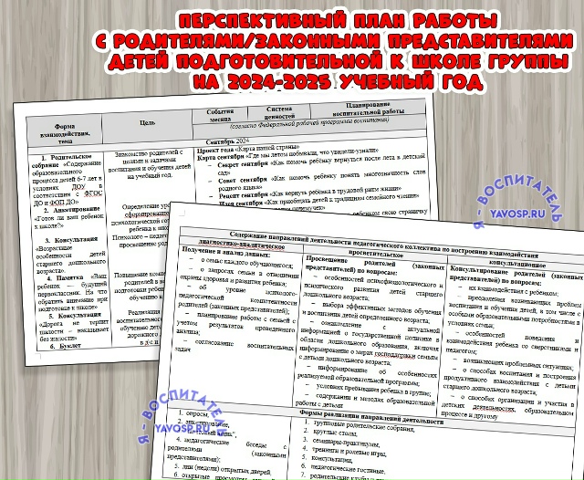 ПЕРСПЕКТИВНЫЙ ПЛАН РАБОТЫ